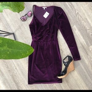 Charlotte Russe One Sleeve Velvet Dress